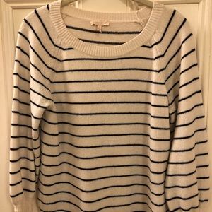 Ivory/navy striped Rebecca Taylor sweater